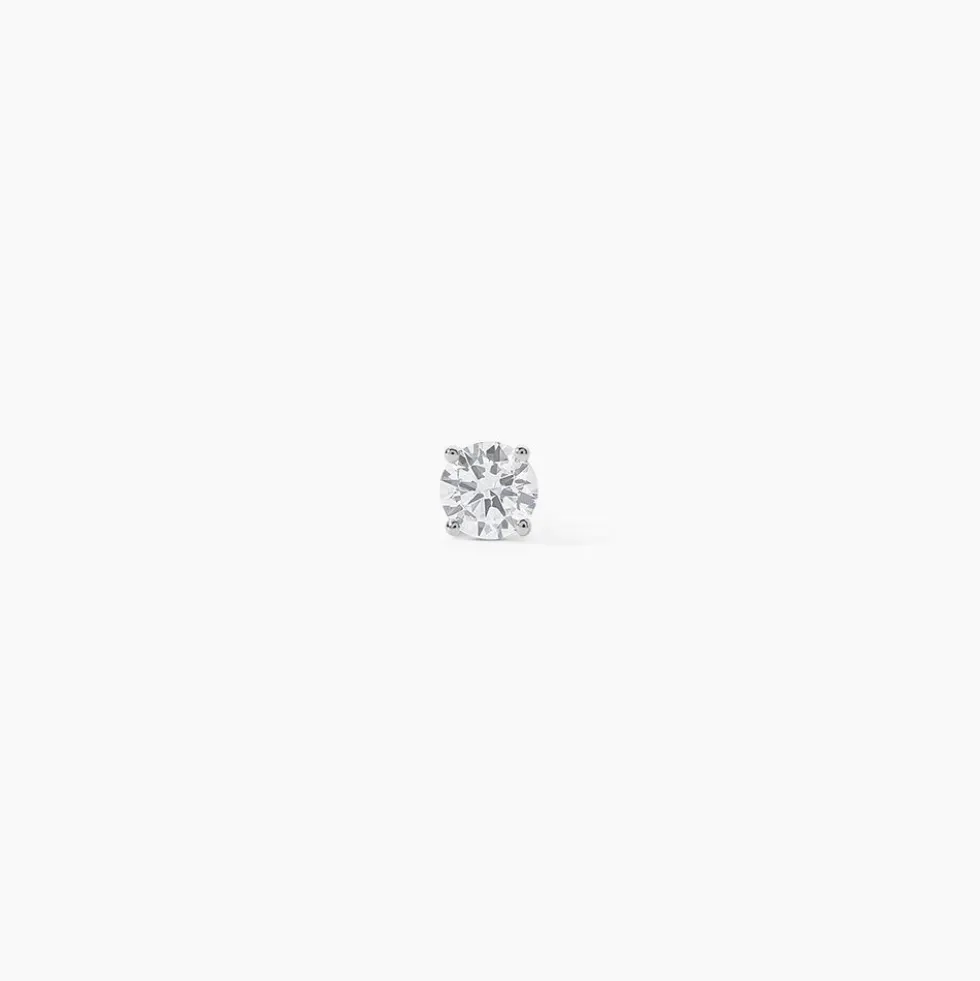 Boucle D'oreille Puce Unitaire Victoria Or Blanc Diamant