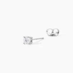 Boucle D'oreille Puce Unitaire Victoria Or Blanc Diamant