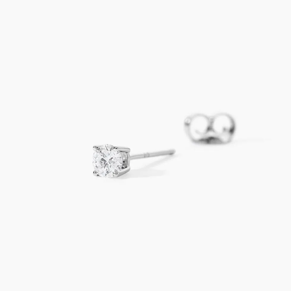 Boucle D'oreille Puce Unitaire Victoria Or Blanc Diamant