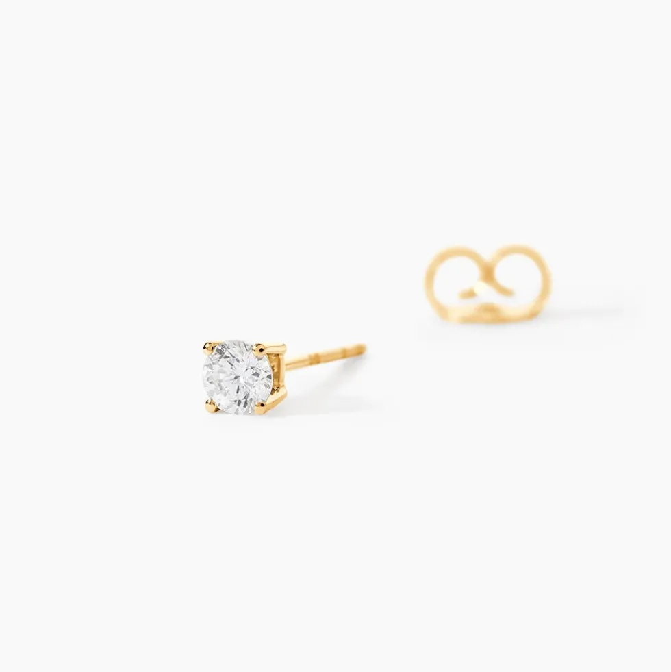 Boucle D'oreille Puce Unitaire Victoria Or Jaune Diamant
