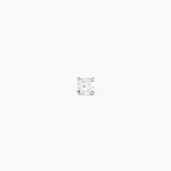 Boucle D'oreille Puce Unitaire Victoria Or Blanc Diamant