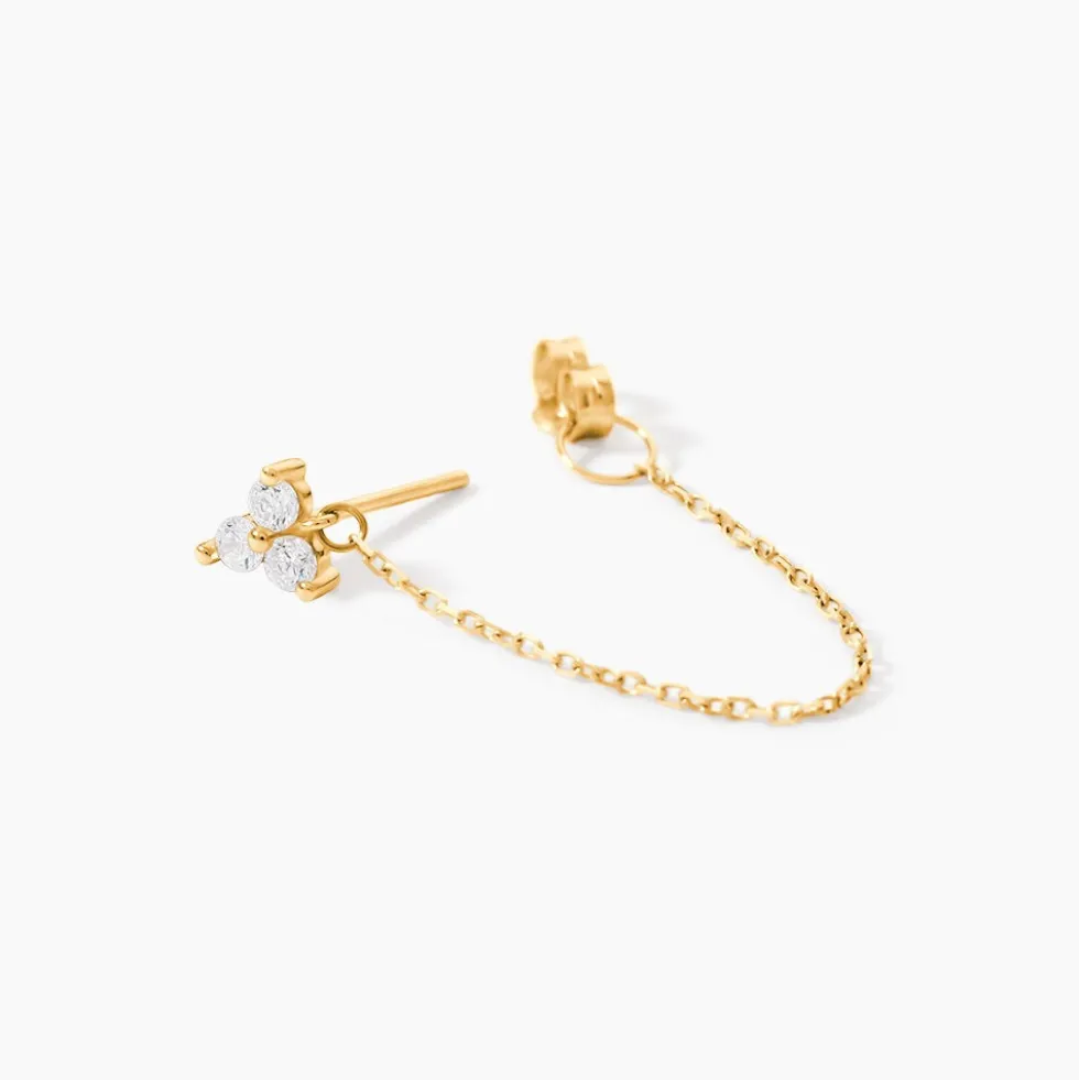 Boucle D'oreille Unitaire Edweena Or Jaune Oxyde De Zirconium