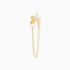 Boucle D'oreille Unitaire Fionola Or Jaune Oxyde De Zirconium