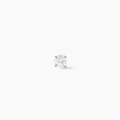 Boucle D'oreille Puce Unitaire Niels Argent Blanc Oxyde De Zirconium