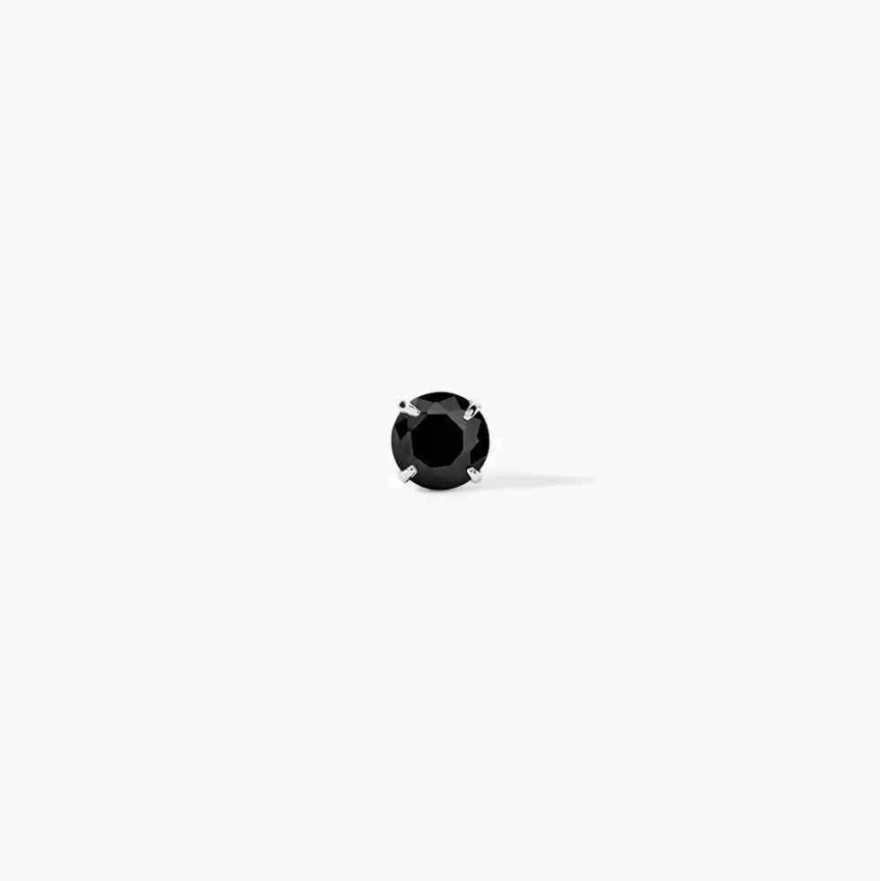 Boucle D'oreille Puce Unitaire Niels Argent Blanc Oxyde De Zirconium