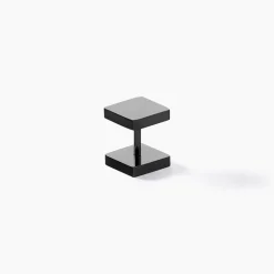 Boucle D'oreille Puce Unitaire Acier Noir Tuor