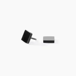 Boucle D'oreille Puce Unitaire Acier Noir Tuor