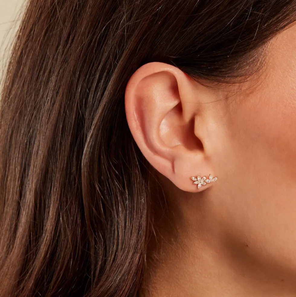 Boucle D'oreille Unitaire Kristjana Or Jaune Oxyde De Zirconium