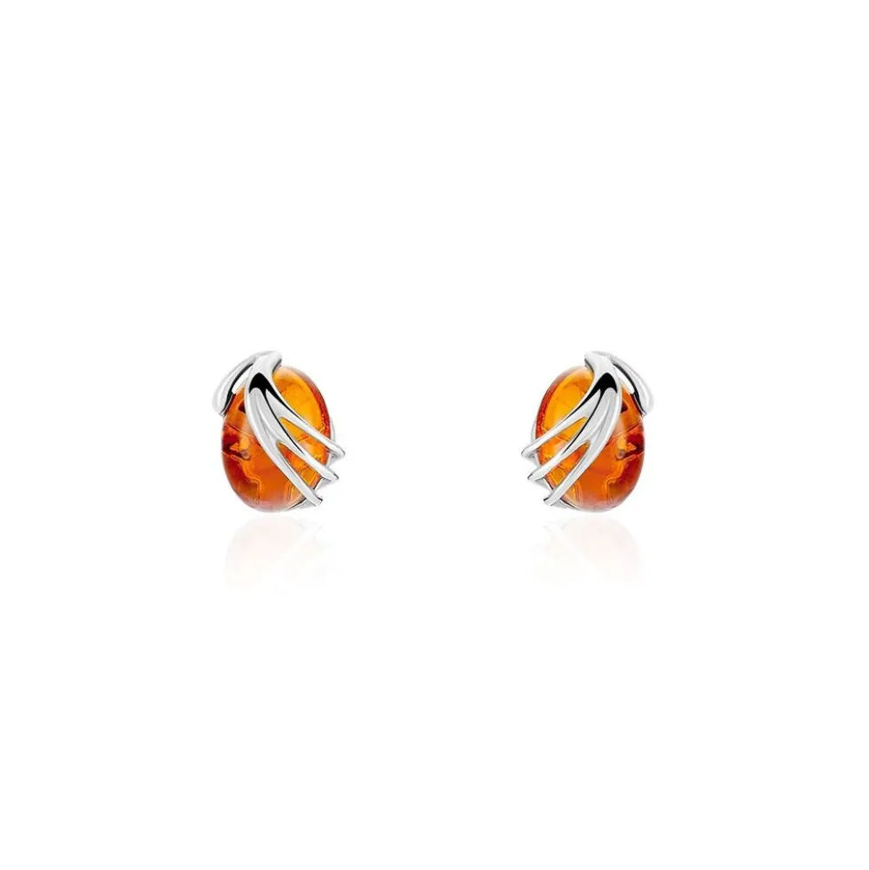 Boucles D'oreilles Argent Blanc Aleina Ambres