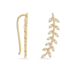 Boucles D'oreilles Grimpantes Fabrizia Plaqué Or Jaune Oxyde