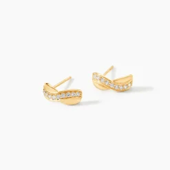Boucles D'oreilles Izefia Rondes Or Jaune Oxyde De Zirconium