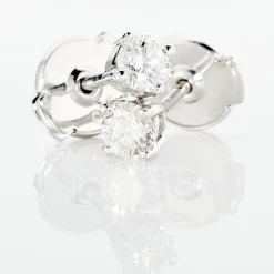 Boucles D'oreilles Or Blanc Victoria Puces Diamants