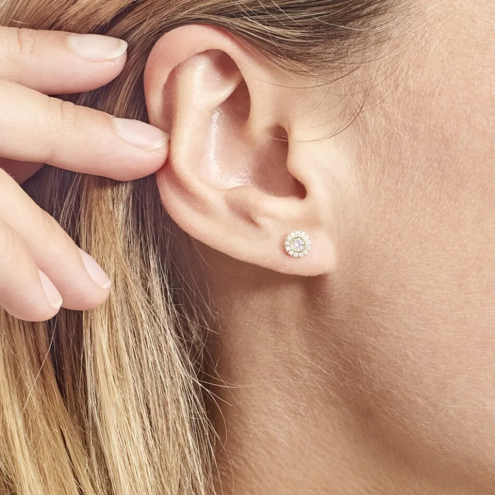 Boucles D'oreilles Or Jaune Vallie Oxydes