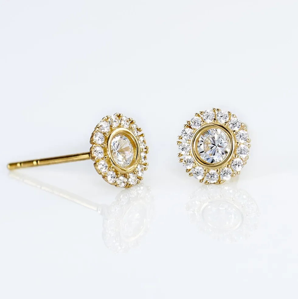 Boucles D'oreilles Or Jaune Vallie Oxydes