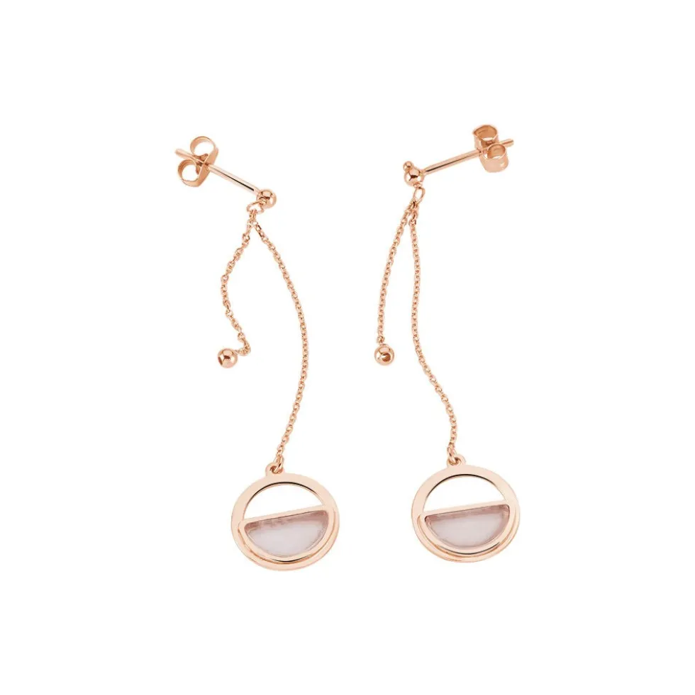 Boucles D'oreilles Or Rose Cendra Forme Cercle