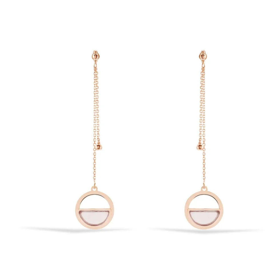 Boucles D'oreilles Or Rose Cendra Forme Cercle