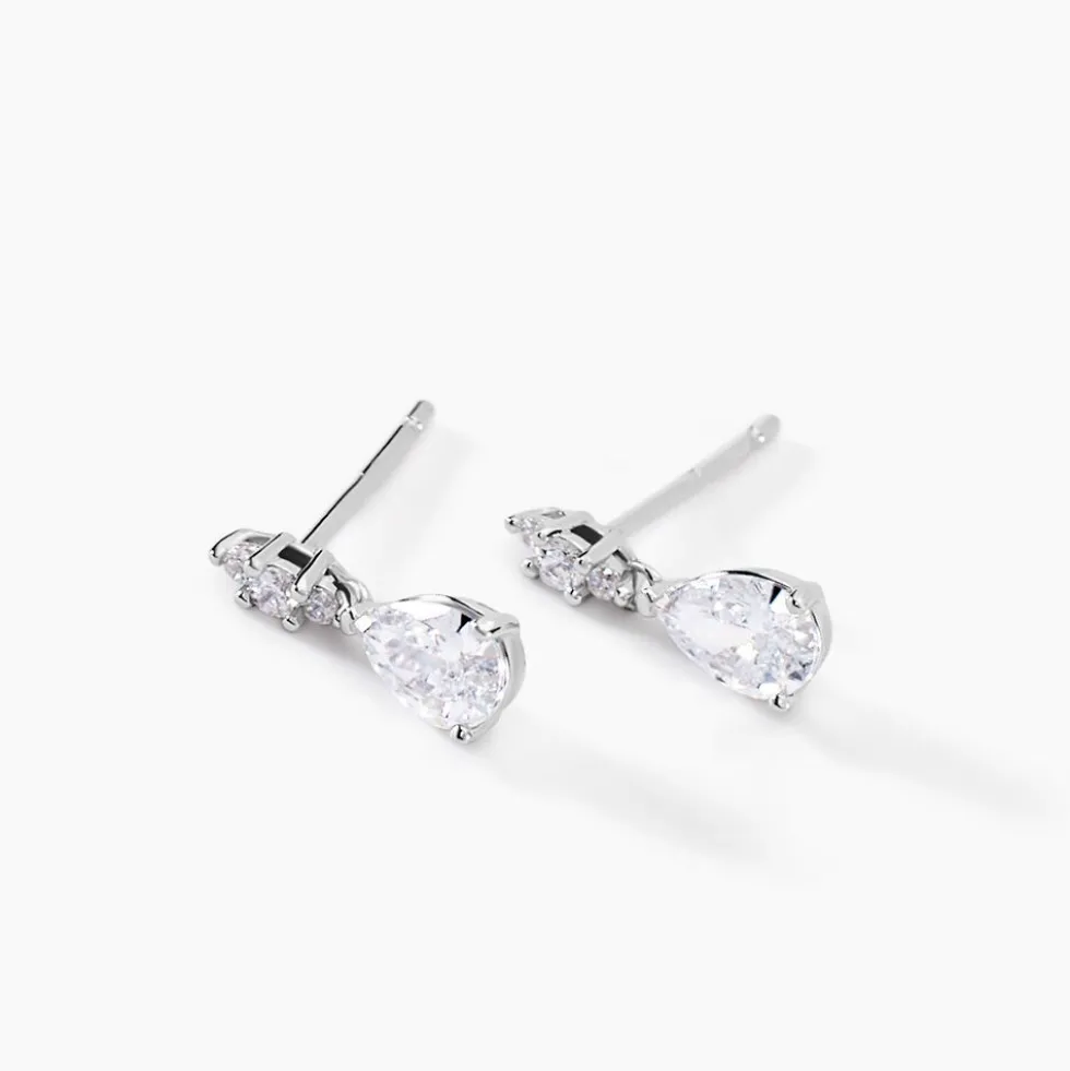 Boucles D'oreilles Pendantes Marie-helena Argent Oxyde De Zirconium