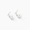 Boucles D'oreilles Pendantes Melya Argent Perle De Culture Et Oxyde