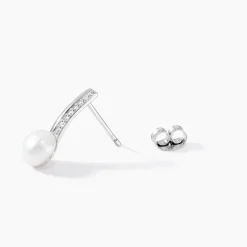 Boucles D'oreilles Pendantes Kathy Argent Perle De Culture Et Oxyde