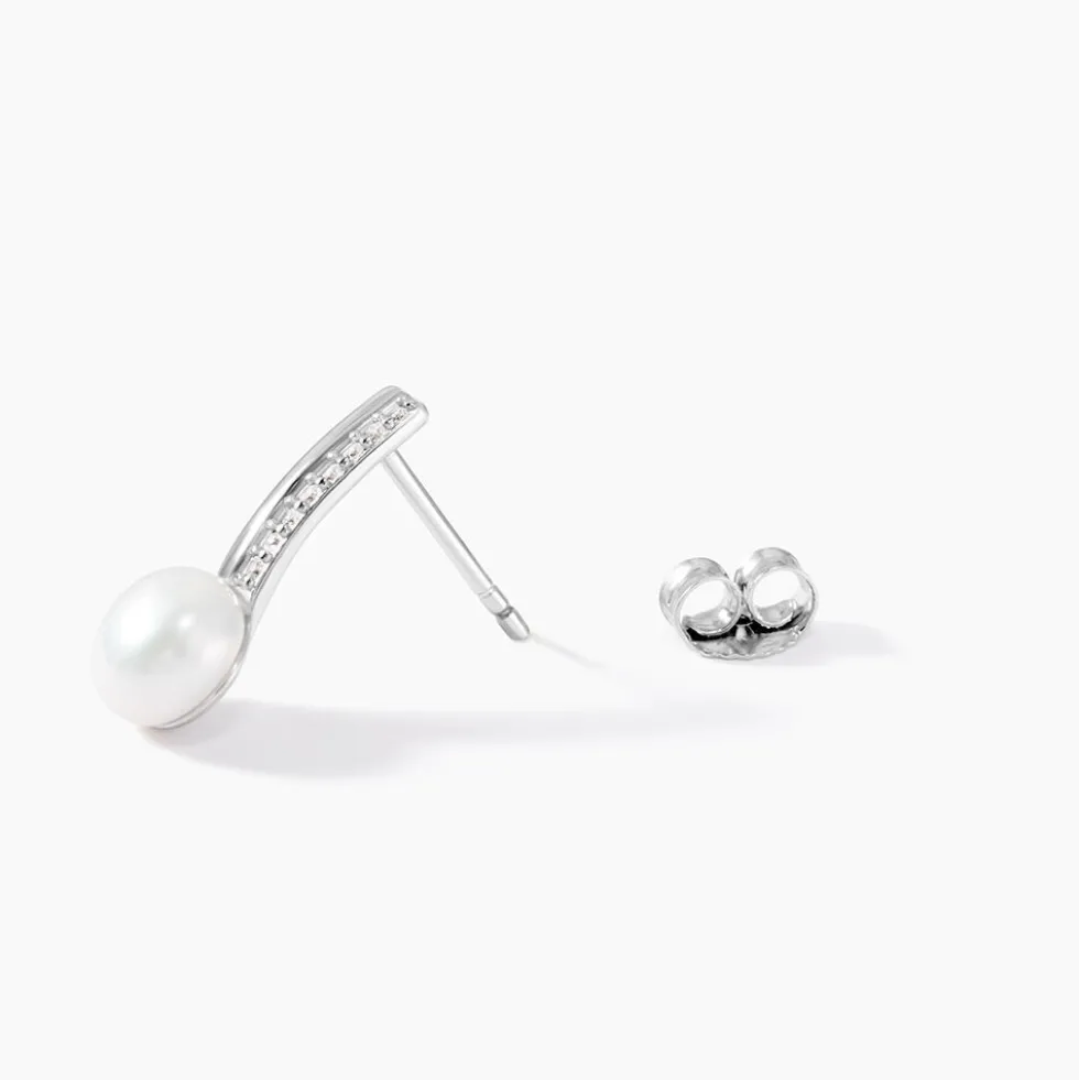 Boucles D'oreilles Pendantes Kathy Argent Perle De Culture Et Oxyde