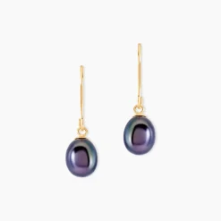 Boucles D'oreilles Pendantes Severiane Or Jaune Perle De Culture