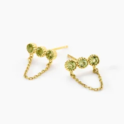 Boucles D'Oreilles Pendantes Poem Argent Jaune Péridot