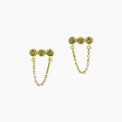 Boucles D'Oreilles Pendantes Poem Argent Jaune Péridot