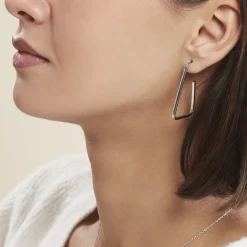 Boucles D'oreilles Pendantes Argent Blanc Timothea