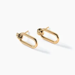 Boucles D'oreilles Pendantes Infinitude Plaqué Or Doré