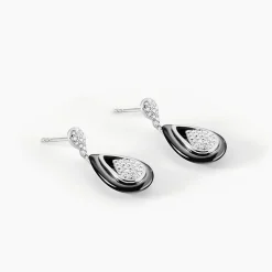 Boucles D'oreilles Pendantes Marina Cera Argent Céramique Et Oxyde