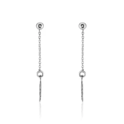 Boucles D'oreilles Pendantes Argent Blanc Maic