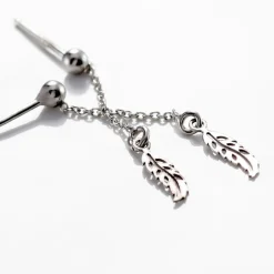 Boucles D'oreilles Pendantes Argent Blanc Maic