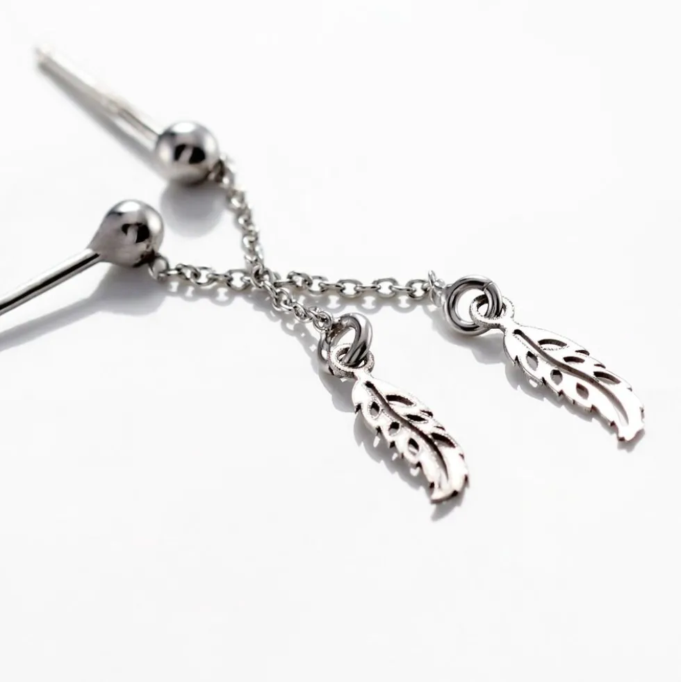 Boucles D'oreilles Pendantes Argent Blanc Maic