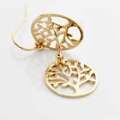 Boucles D'oreilles Pendantes Plaqué Or Laora