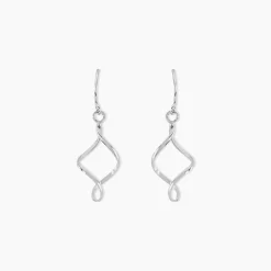 Boucles D'oreilles Pendantes Louison Argent Blanc