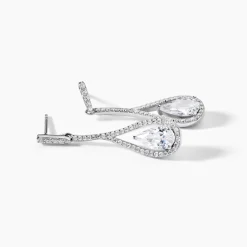 Boucles D'oreilles Pendantes Elorah Argent Blanc Oxyde De Zirconium