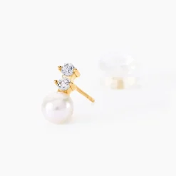 Boucles D'oreilles Pendantes Taima Or Jaune Perle De Culture