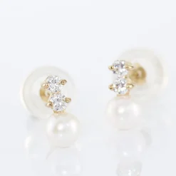 Boucles D'oreilles Pendantes Taima Or Jaune Perle De Culture