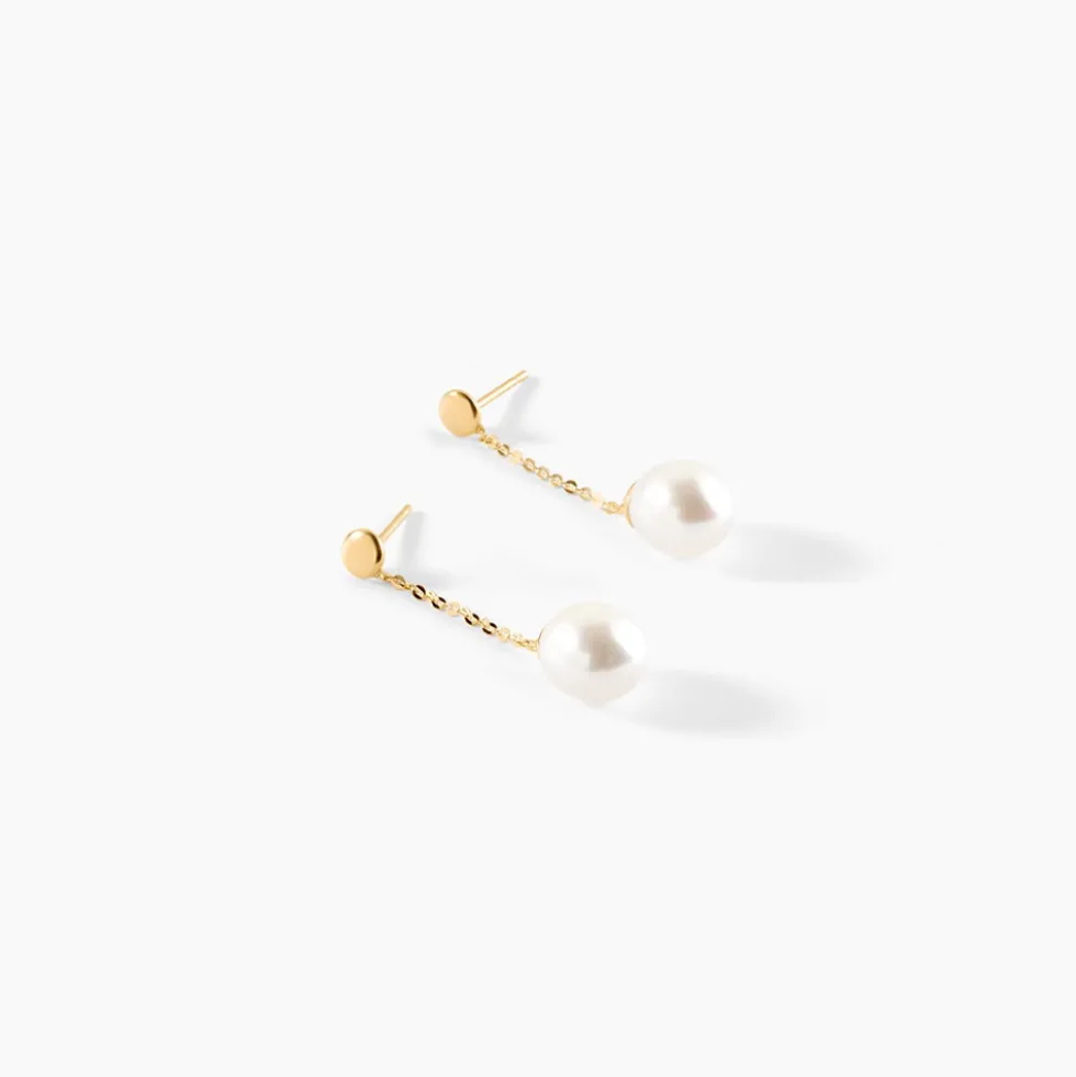 Boucles D'oreilles Pendantes Valera Or Jaune Perle De Culture