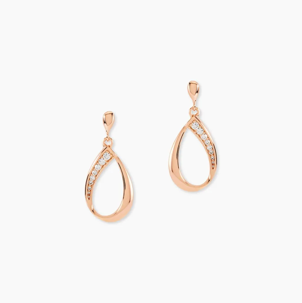 Boucles D'oreilles Pendantes Maritie Argent Rose Oxyde De Zirconium