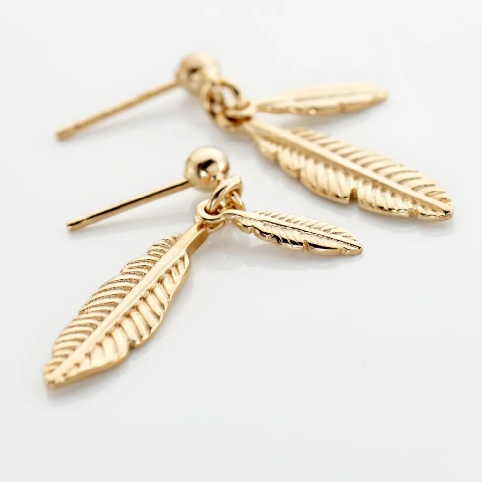 Boucles D'oreilles Pendantes Plaqué Or Kai