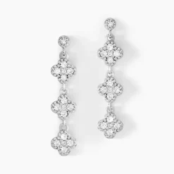 Boucles D'oreilles Pendantes Emmie Argent Blanc Oxyde De Zirconium