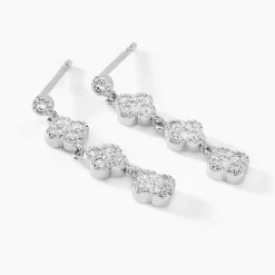Boucles D'oreilles Pendantes Emmie Argent Blanc Oxyde De Zirconium