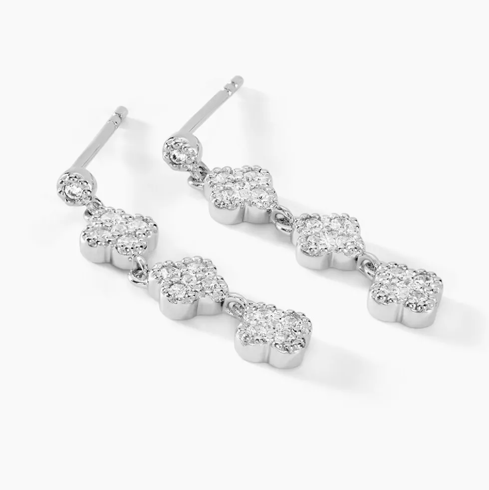 Boucles D'oreilles Pendantes Emmie Argent Blanc Oxyde De Zirconium