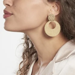 Boucles D'oreilles Pendantes Roslin Acier Doré