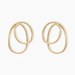 Boucles D'oreilles Pendantes Iza Plaque Or Jaune