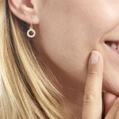 Boucles D'oreilles Pendantes Lavande Or Jaune Oxydes