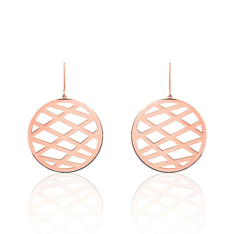 Boucles D'oreilles Pendantes Maelis Acier Rose