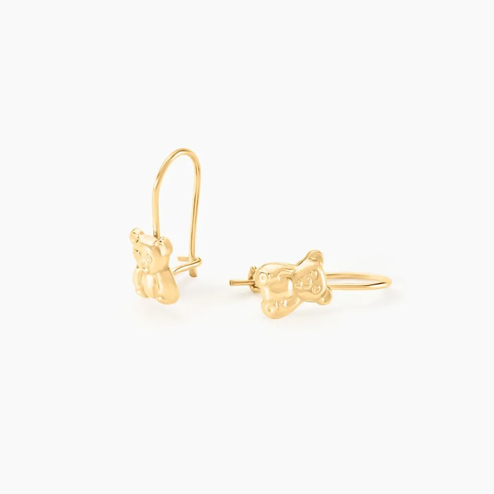 Boucles D'oreilles Pendantes Baptista Ours Or Jaune