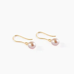 Boucles D'oreilles Pendantes Baroque Or Jaune Perles De Culture